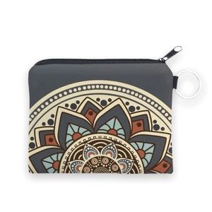 New Bohemian Mandala Graphic Blue Red Tan Artistic Multicolour Coin Purse